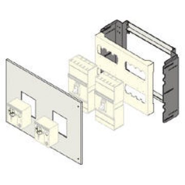 Installation kit for MCCB switch to 1600A with rear terminals in separated cabinets B = 600mm Complete with perforated front panel, supports and fixing plates Installation kit for MCCB switch to 1600A with rear terminals in separated cabinets B = 600mm Complete with perforated front panel, supports and fixing plates