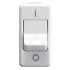 ONE-WAY SWITCH 2P 250V ac - FOR HEAVY DUTY - 25AX - NEUTRAL - SYMBOL 0/I - 1 MODULE - SYSTEM WHITE