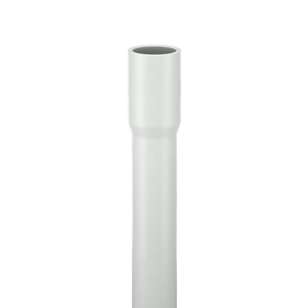  MITTEL STARRES ROHR MIT AINSEITIG ANGEFORMTER MUFFE IRL - LÄNGE 2M - Ø 20MM - GRAU RAL7035