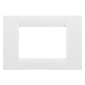 placca virna - in tecnopolimero finitura lucida - 3 posti - bianco nuvola - system