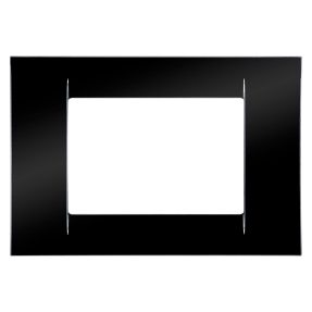 placca virna - in tecnopolimero finitura lucida - 3 posti - nero toner - system