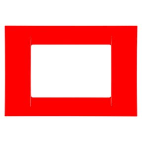 placca virna - in tecnopolimero finitura lucida - 3 posti - rosso geranio - system