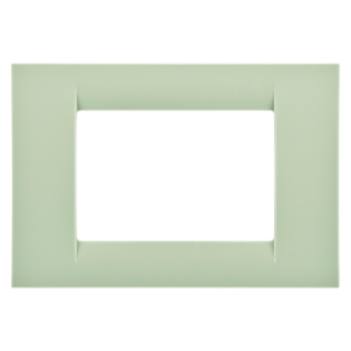 VIRNA PLATE - IN TECHNOPOLYMER GLOSS FINISHING - 3 GANG - VENETIAN GREEN - SYSTEM