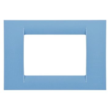  VIRNA PLATE - IN TECHNOPOLYMER GLOSS FINISHING - 3 GANG - SKY BLUE - SYSTEM