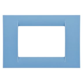 placca virna - in tecnopolimero finitura lucida - 3 posti - azzurro cielo - system