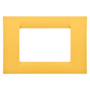 placca virna - in tecnopolimero finitura lucida - 3 posti - giallo mais - system