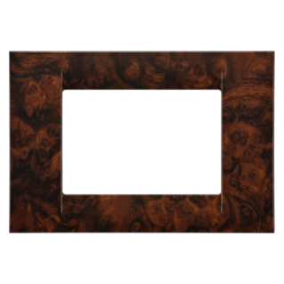 VIRNA PLATE - IN TECHNOPOLYMER - 3 GANG - ENGLISH WALNUT - SYSTEM