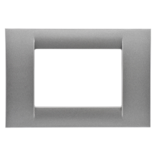 VIRNA PLATE - IN TECHNOPOLYMER GLOSS FINISHING - 3 GANG - METALLIC TITANIUM - SYSTEM