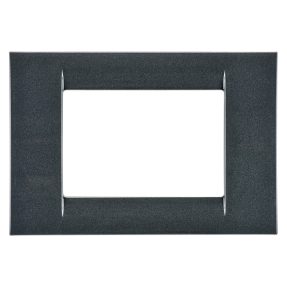 placa virna - en tecnopolímero acabado brillante - 3 módulos - gris pizarra metalizado - system