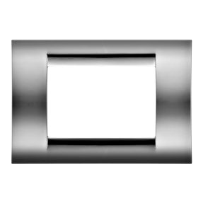 playbus plate - in metallised technopolymer - glossy finish - 3 gang - soft chrome - playbus