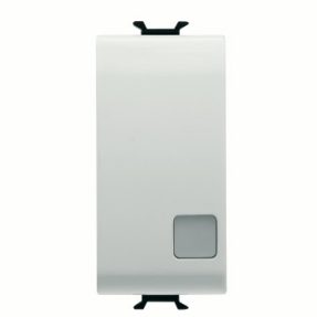 INTERRUTTORE UNIPOLARE 250V ac - 16AX ILLUMINABILE - CON LENTE NEUTRA SOSTITUIBILE - 1 MODULO - BIANCO LUCIDO - CHORUSMART