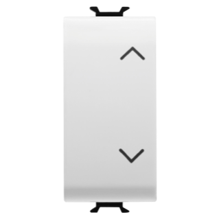 THREE-WAY SWITCH 1P 250V ac - 10AX - NEUTRAL - SYMBOL UP-DOWN - 1 MODULE - GLOSSY WHITE - CHORUS