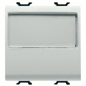 BUTON CU PLĂCUȚĂ de identificare ILUMINATĂ 250V c.a. - NO 10A - 2 MODULE - ALB LUCIOS - CHORUSMART