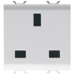 BRITISH STANDARD SOCKET-OUTLET 250V ac - 2P+E 13A - 2 GANG - GLOSSY WHITE - CHORUSMART