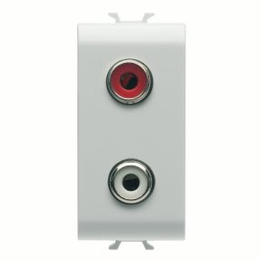 steckdose für audio und video - doppelt rca - 1 modul - weiss satiniert - chorusmart