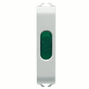 single indicator lamp - green - 1/2 module - satin white - chorusmart