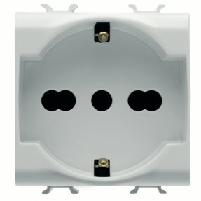 steckdose italienischer/deutscher standard - 250 v ac - 2p+e 16 a bivalent - 2 te - weiss glänzend - chorusmart