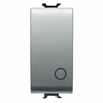  DRUKKNOP 2P 250 Vac - NO 16 A - NEUTRAAL - SYMBOOL 0 - 1 MODULE - TITANIUM - CHORUSMART