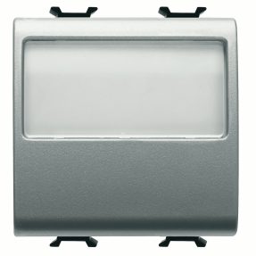 לחצן עם לוחית שם מוארת ‎250v ac - no ‎10a - 2 מודולים - טיטניום - chorusmart