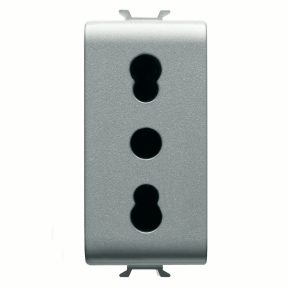 i̇talyan standardi pri̇z 250v ac - 2p+t 16a çi̇ft amperli̇ - p11- p17 - 1 modül - ti̇tanyum - chorusmart