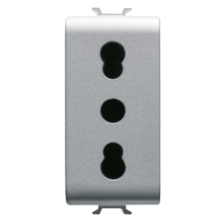 STECKDOSEN ITALIENISCHER STANDARD 250V ac - 2P+E 16A ZWEIPOLIG - P11-P17 - 1 MODUL - TITAN - CHORUS