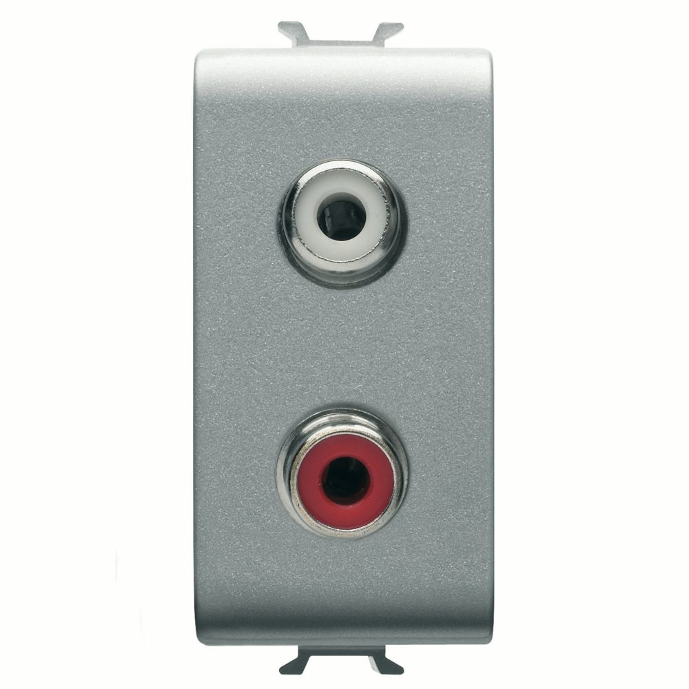  PRESA AUDIO VIDEO - RCA DOPPIO - 1 MODULO - TITANIO - CHORUSMART