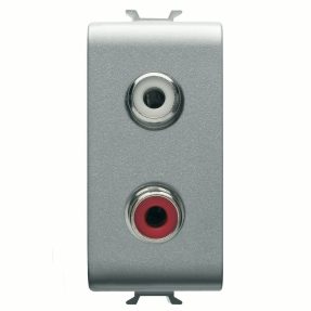 conector rca doble - 1 módulo - titanio - chorusmart