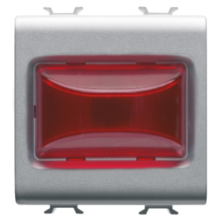 PROTRUDING INDICATOR LAMP - 12V ac/dc / 230V ac 50/60 Hz - RED - 2 MODULES - TITANIUM - CHORUS