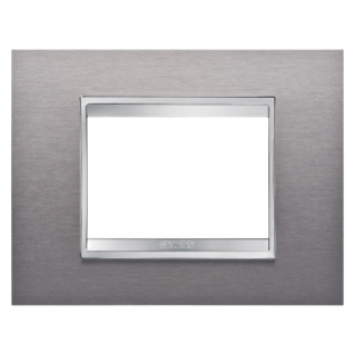 LUX PLATE - METAL - 3 MODULES - BRUSHED STAINLESS STEEL - CHORUS