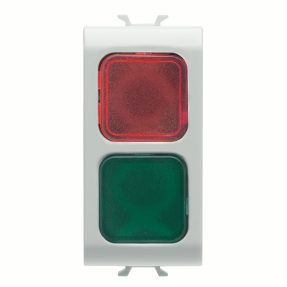double indicator lamp - red/green - 1 module - satin white - chorusmart
