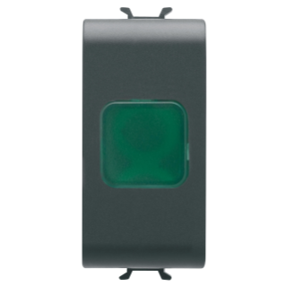 SINGLE INDICATOR LAMP - GREEN - 1 MODULE - SATIN BLACK - CHORUS