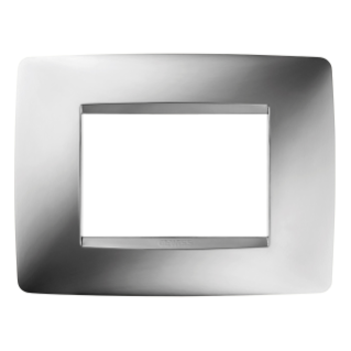 PLACA ONE - EN TECNOPOLÍMERO METALIZADO - 3 MÓDULOS - CROMO - CHORUS
