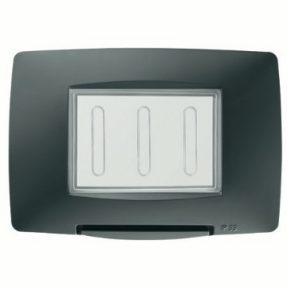 WATERTIGHT PLATE ITALIAN STANDARD - 3 GANG IP55 - BLACK - CHORUSMART