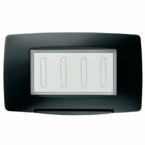 PLACA ESTANCA STANDARD ITALIANO - 4 MÓDULOS IP55 - NEGRO - CHORUSMART