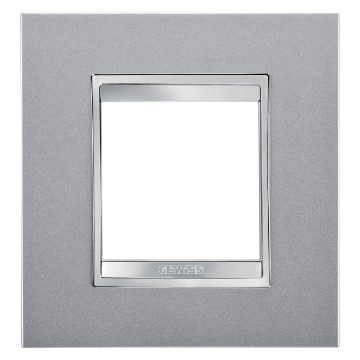  LUX INTERNATIONAL PLATE - IN PAINTED TECHNOPOLYMER - 2 MODULES - TITANIUM - CHORUSMART