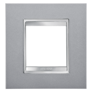 LUX INTERNATIONAL PLATE - IN PAINTED TECHNOPOLYMER - 2 MODULES - TITANIUM - CHORUSMART
