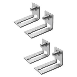 Conjunto de 4 esquadros reversíveis para fixação de placas de fundo ou montantes para aparelhagens modulares