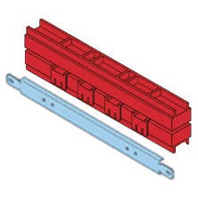 Paire supports jeux de barres alignés 250 - 630 A avec traverses pour jeux de barres plates en vertical pour tableaux CVX 630 K