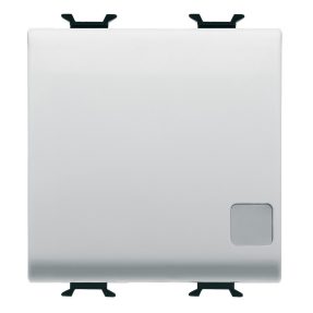 INTERRUPTEUR SIMPLE 1P 250 Vca - 16AX LUMINEUX - AVEC LENTILLE REMPLAÇABLE - 2 MODULES - BLANC SATIN - CHORUSMART
