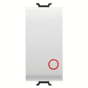 tlačítko 1p 250 v ac – nc 16 a – neutrální tlačítko – symbol 0 červený – 1 modul – lesklá bílá – chorusmart