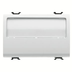 tlačítko s podsvícenou jmenovkou 250 v ac – no 10 a – 3 moduly – lesklá bílá – chorusmart