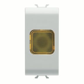 single indicator lamp - amber - 1 module - satin white - chorusmart