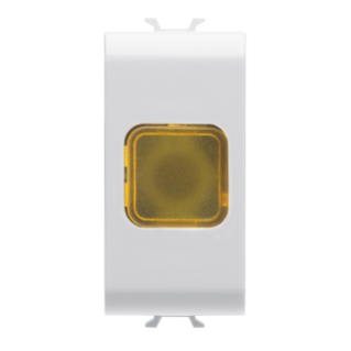 SINGLE INDICATOR LAMP - AMBER - 1 MODULE - SATIN WHITE - CHORUS