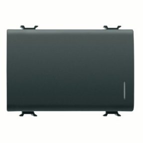 INTERRUTTORE UNIPOLARE 250V ac - 16AX ILLUMINABILE - CON DIFFUSORE - 3 MODULI - NERO SATINATO - CHORUSMART