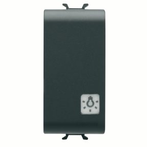 bouton-poussoir 1p 250 vca - no 16a avec diffuseur - avec lentille remplaçable - symbole : éclairage - 1 module - noir satin - chorusmart