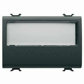bouton-poussoir avec plaque signalétique éclairée 250 vca - no 10a - 3 modules - noir satin - chorusmart