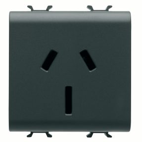 PRIZĂ STANDARD AUSTRALIANĂ 250V c.a. - 2P+E 15A - 2 MODULE - NEGRU SATINAT - CHORUSMART