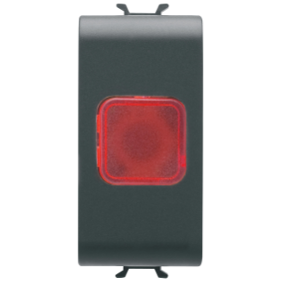 SINGLE INDICATOR LAMP - RED - 1 MODULE - SATIN BLACK - CHORUS