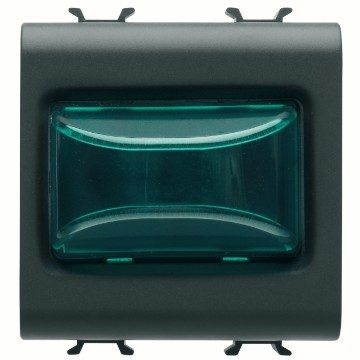  SPIA SPORGENTE - 12V ac/dc / 230V ac 50/60 Hz - VERDE - 2 MODULI - NERO SATINATO - CHORUSMART
