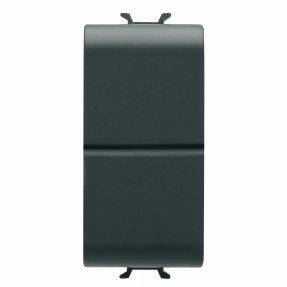 bouton-poussoir 1p 250 vca - no+no 16a - double - 1 module - noir satin – chorusmart